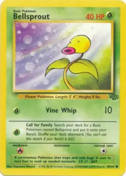 Bellsprout 49/64 Jungle Set Vintage 1999 Pokemon Card - LP - Image 1