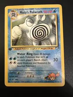 Misty’s Poliwrath 31/132 Gym Heroes 1st Edition 2000 Pokemon Card Rare NM - Image 1