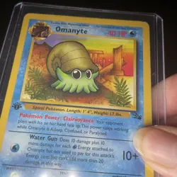Omanyte 52/62 1st Edition NM/M Card Fossil Base Set Pokemon TCG 1999 Wizards - Image 1