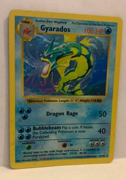 Genuine Gyarados Shadowless 6/102 Base Set Holo Rare Vintage Pokemon Card (2) - Image 1