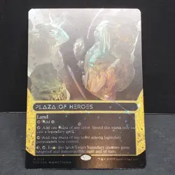MTG: Plaza of Heroes (0123) (Borderless) (Galaxy Foil) Edge of Eternities NM - Image 1