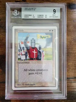 MTG ⭐Crusade ⭐UNLIMITED MINT ⭐Graded BGS 9.0 with 2x 9.5 subs ⭐1993 Rare Magic - Image 1