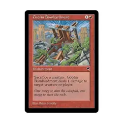 WOTC MtG Tempest Goblin Bombardment (U) EX - Image 1