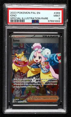 Iono Special Illustration Rare Pokemon SV02: Paldea Evolved PSA 9 MINT - Image 1