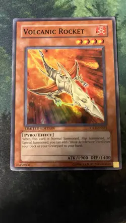 Yugioh LP Volcanic Rocket FOTB-ENSP1 Super Rare Limited Edition - Image 1