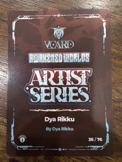 V Card Awakened Worlds Dya Rikku Box Topper 1st Edition Artist Series - Image 2