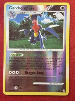 Garchomp Lv 66, 9/123 Holo Rare DP Mysterious Treasures Pokemon Card TCG MP - Image 1