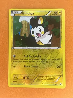 Pokemon 2012 Emolga Dragons Exalted REVERSE 45/124 Card W12 Damaged - Image 1