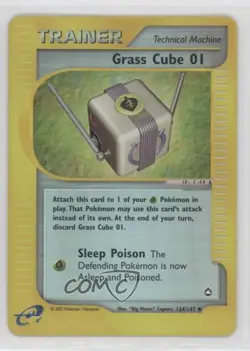 Grass Cube 01 Reverse Foil Pokemon e-Card Series Aquapolis #124 2002 - Image 1