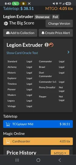 NM+ Authentic Legion Extruder Showcase Foil The Big Score #0042 Mythic Rare MTG - Image 4