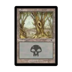 WOTC MtG Onslaught Swamp #339 (C) (Foil) VG - Image 1
