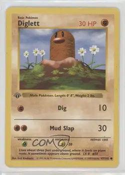 Diglett Shadowless 1st Ed. Pokemon Base Set #47 1999 - Image 1