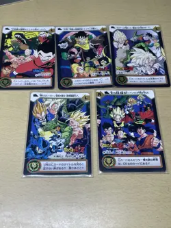 Dragon Ball Z Amada PP Card 1995 Bandai Vintage Set of 5 Goku Cell Trunks Japan - Image 1