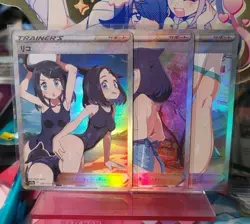 Liko Full Art Pokemon Anime Waifu Sexy Doujin ACG DIY Trainer Art card - Image 1