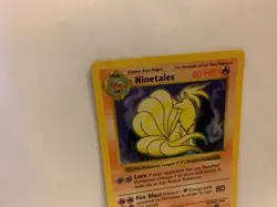 Vintage Pokemon Card Ninetales Shadowless Holo Rare Card Base Set 12/102 - Image 3