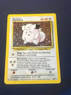 Clefairy 005/102 Base Set Holo wotc pokemon card played - Image 5