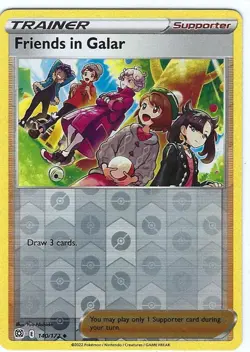 Friends In Galar - REVERSE HOLO FOIL - Brilliant Stars Set card # 140/172 - LP - Image 1