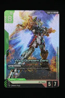 Gundam Card Game GD01 Newtype Rising GD01-024 LR Wing Gundam Zero TCG - Image 1