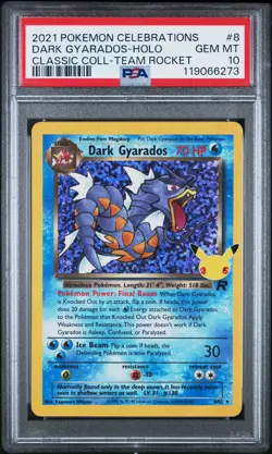 2021 POKEMON CELEBRATIONS CLASSIC COLL #8 DARK GYARADOS-HOLO PSA 10 - Image 1