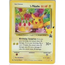Pokemon TCG Birthday Pikachu Promo 24 - Celebrations 25th Anniversary Set - Image 1