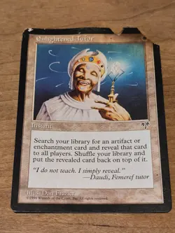 MTG Mirage Enlightened Tutor Rare Magic the Gathering Card White Sorcery #1 - Image 1