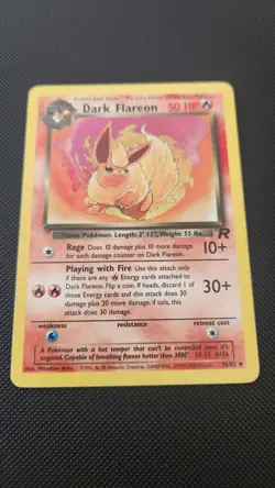 Pokemon Dark Flareon Team Rocket Unlimited Uncommon Card 35/82 LP - Image 1