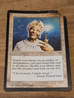 MTG Mirage Enlightened Tutor Rare Magic the Gathering Card White Sorcery #1 - Image 1