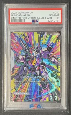 PSA 10 Gundam Card Aerial R+ GD01-070 Parallel Limited BOX Ver. β Promo Japanese - Image 1