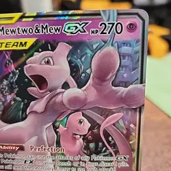 Mewtwo & Mew GX Holo Card 71/236 Unified Minds Tag Team Pokemon TCG - Image 3