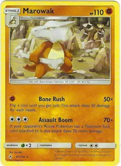 POKEMON CARD MAROWAK 91/214 NO 105 BONEKEEPER POKEMON TCG CCG - Image 1