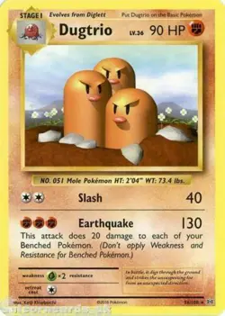 POKEMON CARD DUGTRIO 56/168 NO 051 MOLE POKEMON TCG CCG - Image 1