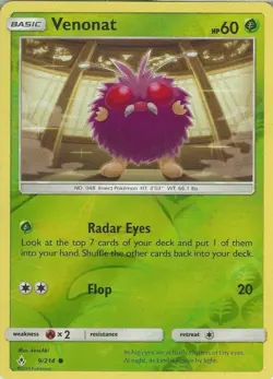 POKEMON CARD REVERSE HOLO VENONAT 9/214 NO 048 INSECT POKEMON TCG CCG - Image 1