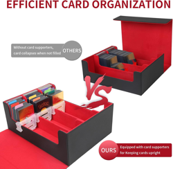 Card Deck Case for Trading Cards, 1800+ MTG Deck Box with Card Supporters & Divi - Image 2