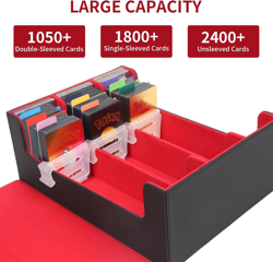 Card Deck Case for Trading Cards, 1800+ MTG Deck Box with Card Supporters & Divi - Image 3