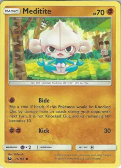 POKEMON CARD MEDITATE 76/168 NO 307 MEDIATE POKEMON TCG CCG - Image 1