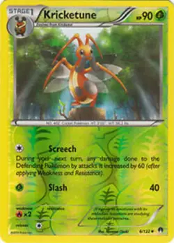 POKEMON CARD REVERSE HOLO KRICKETUNE 6/122 NO 402 CRICKET POKEMON TCG CCG - Image 1