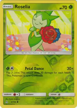 POKEMON CARD REVERSE HOLO ROSELIA 4/156 NO 315 THORN POKEMON TCG CCG - Image 1