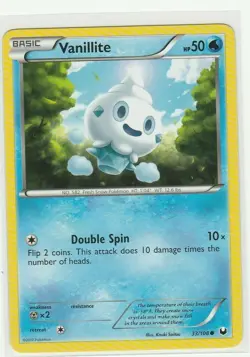 POKEMON CARD VANILLITE 33/108 NO 582 FRESH SNOW POKEMON TCG CCG - Image 1