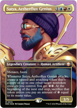 Satya, Aetherflux Genius Borderless Foil 0015 - Commander: Modern Horizons 3 MTG - Image 1