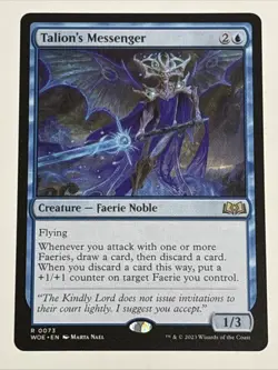 MTG Wilds of Eldraine Talion's Messenger 0073 NM Rare - Image 1