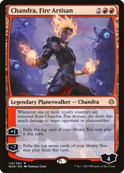 Chandra, Fire Artisan 1x FOIL WAR MTG War of the Spark Rare MINT red - Image 1