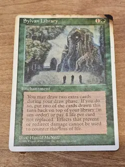 MTG Fourth Edition Sylvan Library Rare Magic the Gathering Green Enchantment #1 - Image 1