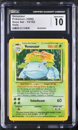 Pokemon CGC 10 Venusaur Holo - Base Set Unlimited 15/102 - Image 1