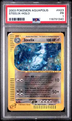 PSA 1 PR 2003 Aquapolis Steelix Holo Foil H23/H32 E-Reader Series Pokemon WOTC - Image 1