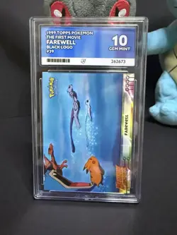 1999 Topps Pokemon, The First Movie, Farewell, Black Logo, #39, Ace 10 - Image 1