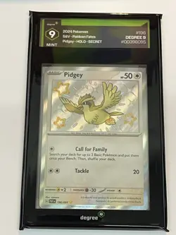 2024 Pokemon Scarlet & Violet Paldean Fates Pidgey Shiny Rare #196/091 Mint 9 - Image 1