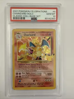 Pokemon Charizard Celebrations 4/102 Classic Holo PSA 10 GEM MINT - Image 1