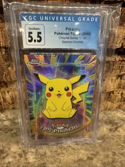 2000 TOPPS CHROME POKEMON T.V. SPECTRA #25 PIKACHU CGC 5.5 - Image 1