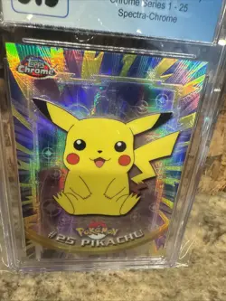 2000 TOPPS CHROME POKEMON T.V. SPECTRA #25 PIKACHU CGC 5.5 - Image 2