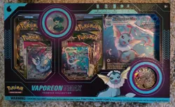 2022 POKEMON EVOLVING SKIES VAPOREON VMAX PREMIUM COLLECTION BOX FACTORY SEALED - Image 1